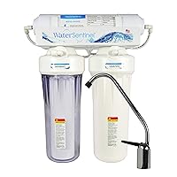 WaterSentinel WS-UF3LCV Advanced 3-Stage Ultra-Filtration POU System with LVOC Lead and VOC Reduction Drinking Water Filter Under Counter with Faucet Dispenser Complete UF Membrane
