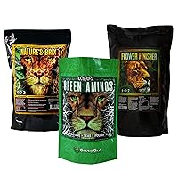 GreenGro Plant Food Bundle - Green Aminos & Nature's Brix & Flower Finisher (2lb Each) / Increase Yields & Improve Flavor Profile/Vital Plant Nutrients