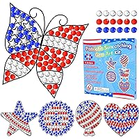 Memorial Day 4th of July Arts and Crafts, Patriotic Art Crafts Suncatcher Kits for Children Teenagers Kids at 6-8, USA Flag DIY Diamond Painting Kits for Girls at 4 5 10 12