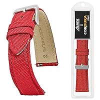 Alpine Cordura Fabric Watch Band - Quick Release Replacement Watch Bands - Water Resistant Back Lining Leather Strap - Watch Bands for Women & Men - Compatible with Regular & Smart Watch Bands