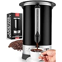 Zulay Kitchen 100 Cup Commercial Coffee Urn & Hot Beverage Dispenser - BPA-Free Stainless Steel Hot Water Urn for Catering - Large Two Way Dispenser With Cool Touch Handles - Quick Brewing Percolator