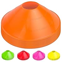 GoSports Premium Sports Cones for Training and Drills - 20 Pack with Tote - Orange, Green, Pink, Yellow, or Red