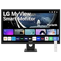 LG 32SR50F-B MyView Smart Monitor 32-Inch FHD (1920x1080) IPS Display, webOS 23, HDR 10, 5Wx2 Speakers, AirPlay 2, Screen Share, Bluetooth, ThinQ App, Remote Control, Black