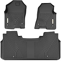 YITAMOTOR Floor Mats Compatible with 2019-2024 Dodge Ram 1500 Crew Cab New Body with Rear Under Seat Storage Box, Front & 2nd Seat 2 Row Liner Set, Black TPE All-Weather Guard - Custom Fit