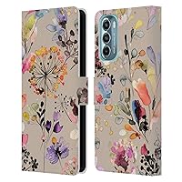 Head Case Designs Officially Licensed Ninola Beige Wild Grasses Leather Book Wallet Case Cover Compatible with Motorola Moto G Stylus 5G (2022)