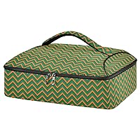 Potluck Casserole Tote Orange-green-line-plaid Casserole Carrier Lunch Tote Food Carrier