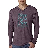 Ovarian Cancer Hope Love Cure Lightweight Hoodie Tee