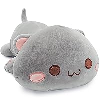 Onsoyours Cute Kitten Plush Toy Stuffed Animal Pet Kitty Soft Anime Cat Plush Pillow for Kids (Gray A, 20