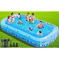 Inflatable Swimming Pool with Air Pump, 130