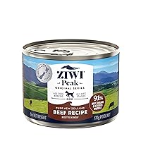 ZIWI Peak Canned Wet Dog Food – All Natural, High Protein, Grain Free, Limited Ingredient, with Superfoods (Beef, 6 Ounce Cans, Pack of 12)