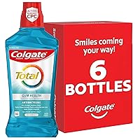 Colgate Total Gum Health Alcohol Free Mouthwash, Antibacterial Formula, Helps Prevent Gingivitis Gum Disease, Clean Mint - 1L, 33.8 fluid ounce, 6 Pack