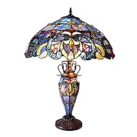 Chloe CH18091PV18-DT3 Nora Double Lit Table Lamp, One Size, Multicolor
