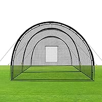 Baseball Batting Cage Net Batting Cages for Backyard 22ftx12ftx8ft Portable Baseball and Softball Batting Cages with Pitching Machine Hole and Detachable Door for Hitting Practice