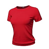 Women's Classic Solid Round Neck Short Sleeve Viscose Knit Sweater Top