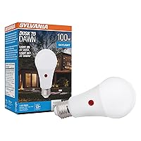 SYLVANIA Dusk to Dawn A21 LED Light Bulb with Auto On/Off Light Sensor, 100W=13W, 1500 Lumens, 5000K, Daylight - 1 Pack (41291)