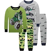 Dolphin&Fish Boys Pajamas 4Piece Toddler Kids Pjs Sets Cotton Toddler Clothes Sleepwears