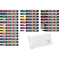 uni-posca Paint Marker Pen SPECIAL SET (a-set), Mitsubishi Pencil Posca  Poster Colour Marking Pens Extra Fine Point 12 Colours (PC-1M12C), Gold and