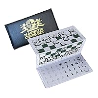 Magnetic Chess Set, Mini Travel Chess Board with Magnetic Pieces, Pocket Chess Set for On-the-Go Practice 2 Extra Queens and Blanks for Learning, Foldable Travel Chess Set for Adults and Kids
