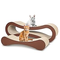 FluffyDream 2 in 1 Cat Scratcher Cardboard, Cat Scratching Board Furniture Protector, Cat Scratching Post, Cat Beds for Indoor Cats, Infinity Shape, X-Large