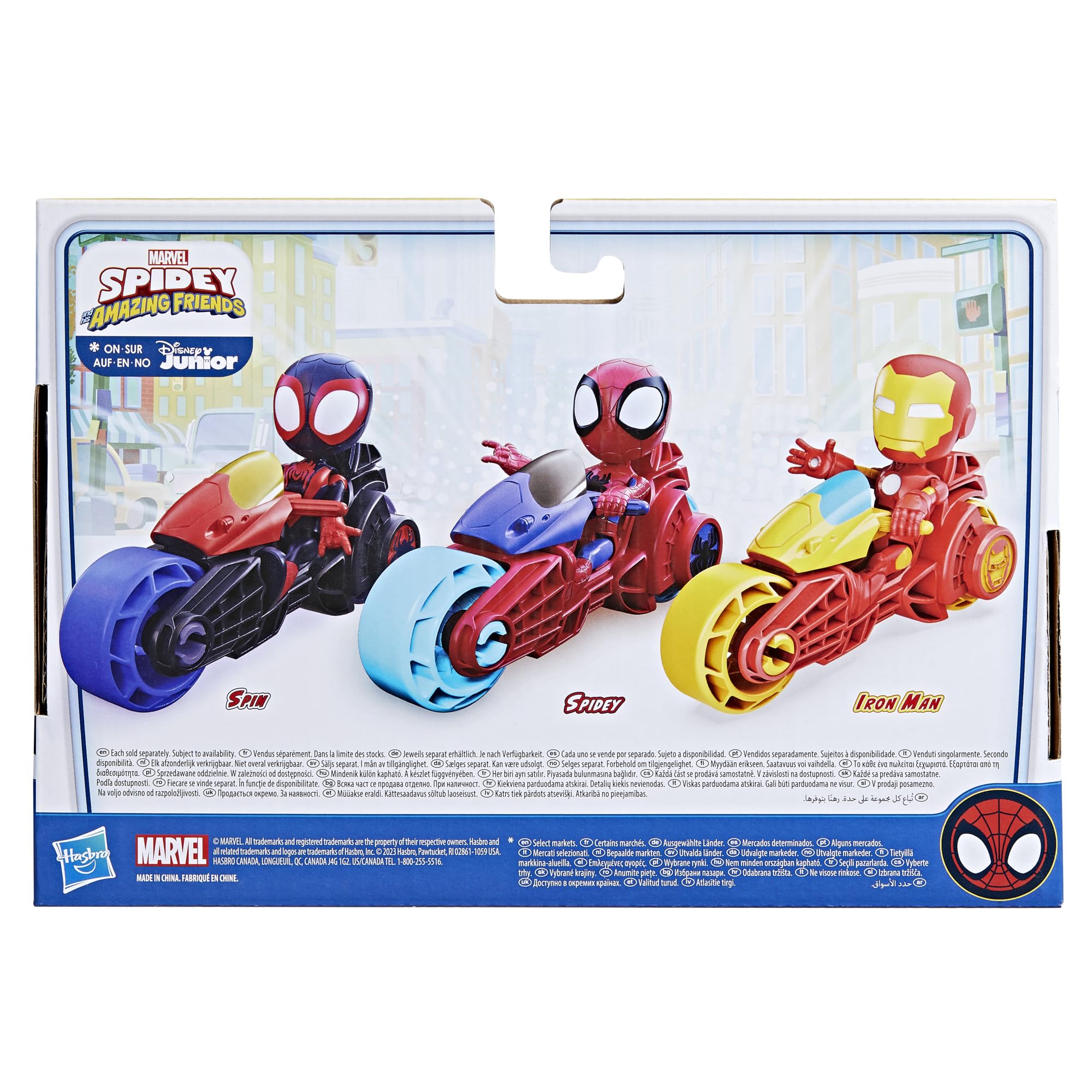 SPIDEY AND HIS AMAZING FRIENDS, Iron Man Action Figure & Toy Motorcycle Playset, Marvel Super Hero Preschool Toys for Kids 3 and Up