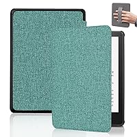SCSVPN Case for 6.8'' Kindle Paperwhite (11th Generation-2021 Release) and Kindle Paperwhite Signature Edition, Premium Lightweight PU Leather Shell Cover with Hand Strap - Auto Sleep/Wake, Green