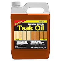 STAR BRITE Premium Golden Teak Oil - Ultimate Sealer, Preserver & Finish for Outdoor Teak & Fine Woods - Ideal for Boats, Furniture, Shower Stools - 1 GAL (085100)