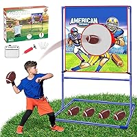 Football Toss Target Games with 4 Inflatable Footballs - Indoor Outdoor Backyard Throwing Sport Toy for Kids, Football Passing Targets Party Game for Boys Girls and Family Fun Play
