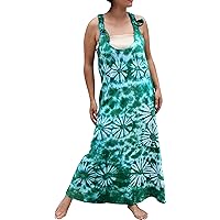 Psychedelic Woven Cotton Tie Dyed Dress with Adjustable Shoulder Straps