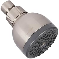 Aqua Elegante High Pressure Showerhead Brushed Nickel - Best Wall Mount, Bathroom, RV Shower Head For Low Flow Showers, 2.5 GPM - Brushed Nickel