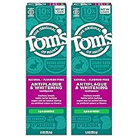 Tom's of Maine Fluoride-Free Antiplaque & Whitening Natural Toothpaste, 5.5 Ounce (Pack of 2) - Packaging May Vary Tom's of Maine Fluoride-Free Antiplaque & Whitening Natural Toothpaste, 5.5 Ounce (Pack of 2) - Packaging May Vary