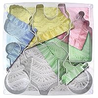 International Baby Shower and Party Cookie Cutters, Bodysuit, Bottle, Pacifier, Bootie, Bib, Rattle, 6-Piece Set