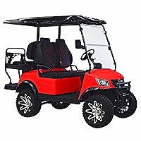 Massimo MVR2X Electric Golf Cart- 4 Adult Passengers 800-pound Load Capacity and up to a 45-Mile Range. Great Choice for Recreational, Agricultural, ranching, and Commercial Applications - RED