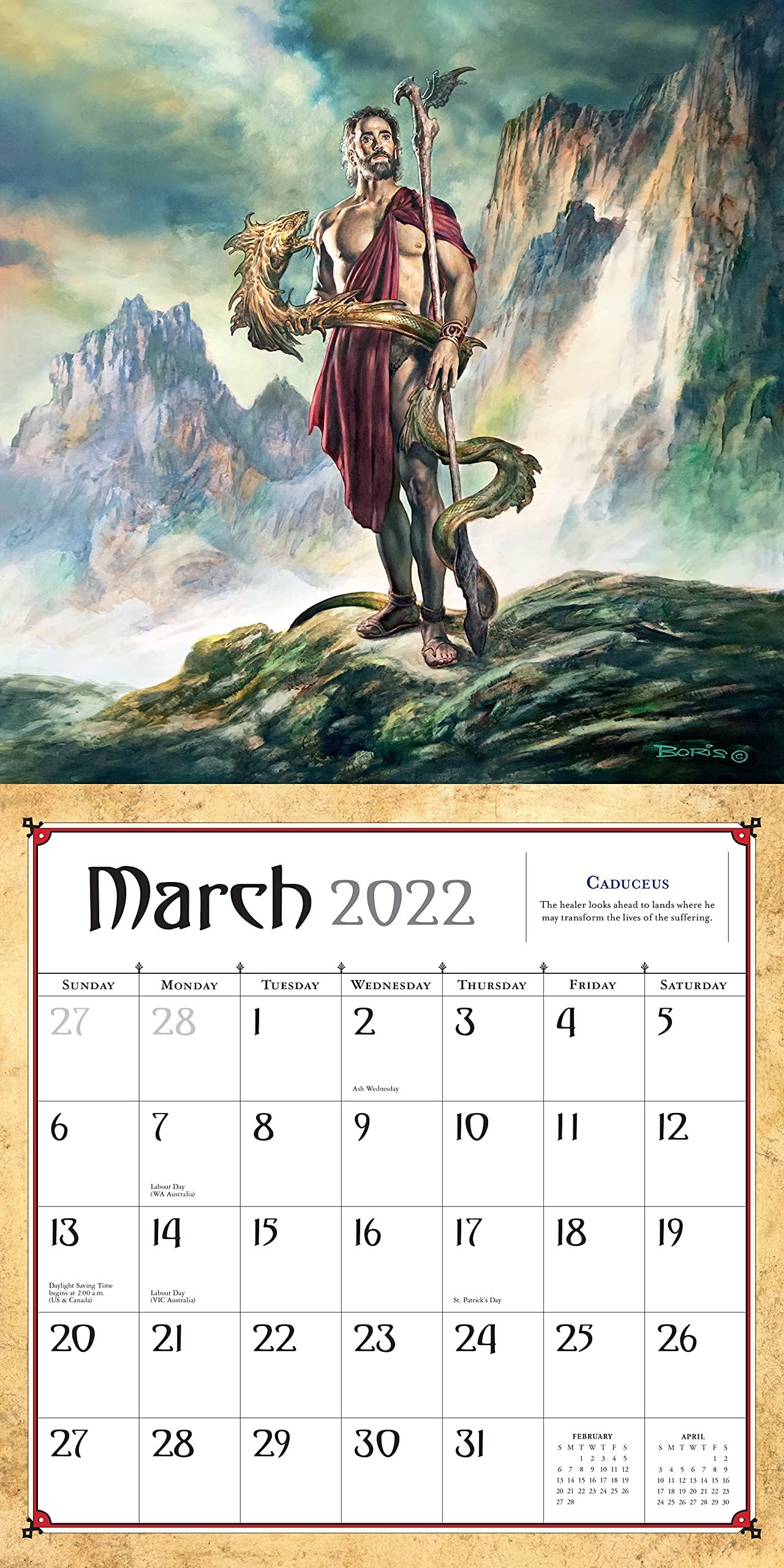 Boris Vallejo & Julie Bell's Fantasy Wall Calendar 2022