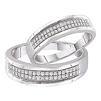 Dazzlingrock Collection 0.25 Carat Round Diamond Bridal Wedding Ring Set 1/4 Ctw, Sterling Silver