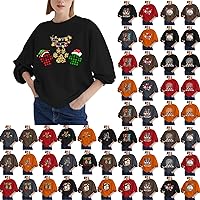 Womens Christmas Fleece Sweater Snowflake Tunic Tops Long Sleeve Pullover Fun and Cute Sweaters Tunic Tops