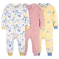 Gerber Baby Girls' Flame Resistant Fleece Footless Pajamas 3-Pack