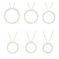 14K Gold Open Eternity Circle Pendant Necklace Gift for Women (I-J,I2)