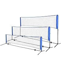 Portable Badminton Volleyball Tennis Net - 10/14/17 ft Net for Soccer Tennis, Pickleball, Beach Ball, Volleyball- Sports Net with Poles & Carrying Bag for Indoor, Outdoor, Beach, Backyard