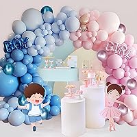 Felice Arts Gender Reveal Balloon Garland Kit, 162Pcs Pastel Different Size Baby Pink Balloons + 162Pcs Pastel Different Size Baby Blue Balloons Arch Kit for Baby Shower and Twin Birthday Party Decor
