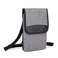 KIWIFOTOS Travel Cell Phone Pouch Belt Pouch, Phone Holster Crossbody Bag with Shoulder Strap for iPhone Case Holder for Hand with Neck Lanyard Smartphone Walking Passport Wallet