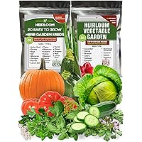Essential Culinary Vegetable and Medicinal Herb Seeds for Planting - Non GMO USA Grown - 31 Heirloom Varieties for Hydroponic Indoor and Outdoor Planting - Easy to Grow Spice and Veggie Pack