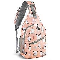 Sling Bag, Penguin Pink, Nylon, 5 Separate Compartments, 10