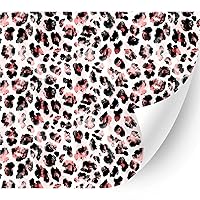 Animal Patterned Adhesive Vinyl (Black Pink Leopard, 13.5