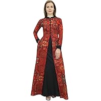 Bimba Casual Full Length Cotton Printed Women's Maxi Dress with Front Button