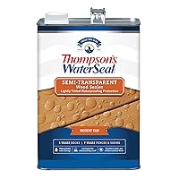 Thompson’s WaterSeal Semi-Transparent Waterproofing Wood Stain and Sealer, Desert Tan, 1 Gallon