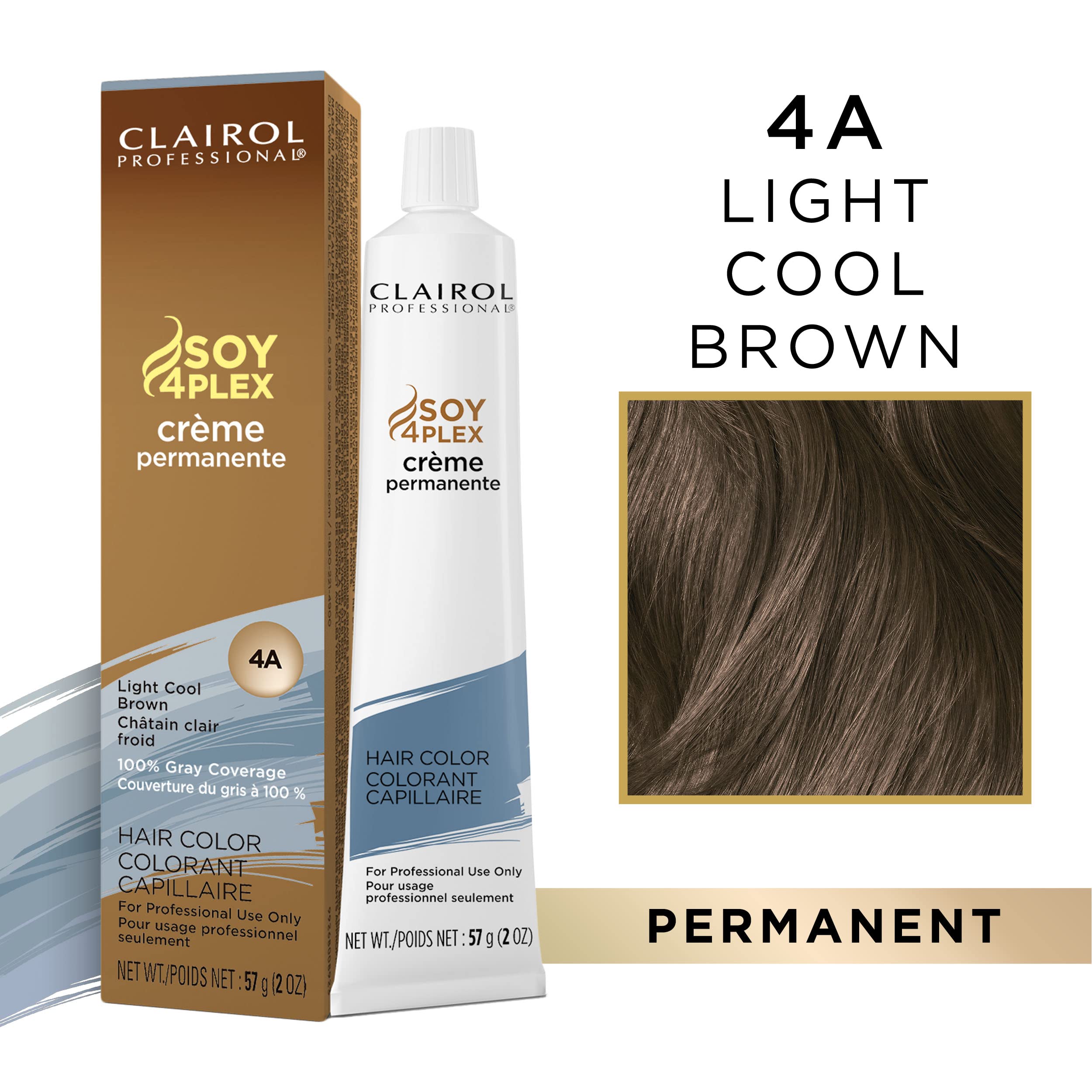 Clairol Professional Crème Permanente 4A Light Cool Brown 2oz