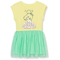 Amazon Essentials Disney | Marvel | Star Wars | Frozen | Princess Toddler Girls' Knit Short-Sleeve Tutu Dresses (Previously Spotted Zebra), Tinker Bell, 3T