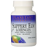 Planetary Herbals Slippery Elm Lozenges, Herbal Throat Support, 100 Lozenge