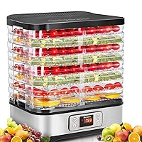 Homdox Food Dehydrator, 8 BPA-Free Trays Dehydrator for Food and Jerky with 72H Timer and Temperature Control, 400W Dehydrator for Fruit, Herbs, and Dog Treats, Fruit Roll Sheet Included
