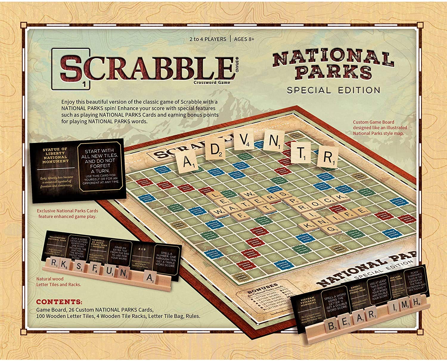 USAopoly Scrabble: National Parks | Ages 8+ | 2-4 Players | 1 Set